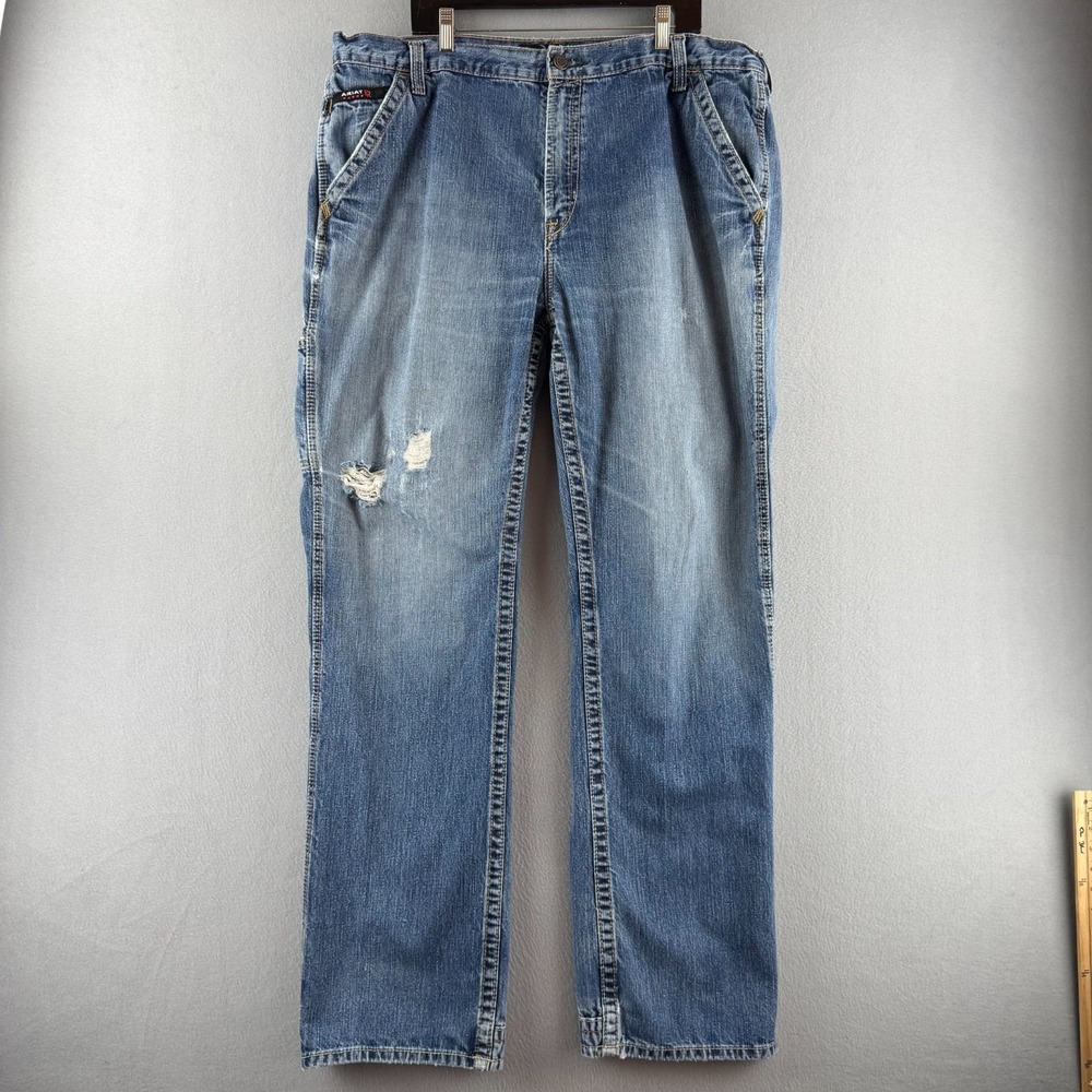 Ariat Jeans Mens 42x38 Blue Denim M4 Relaxed Bootcut Workwear FR Flame Resistant